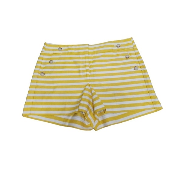 🌺ANN TAYLOR LOFT “The Riviera” Boat Shorts in Yellow / White Stripes Size 0 NWT🌺 - Picture 3 of 11